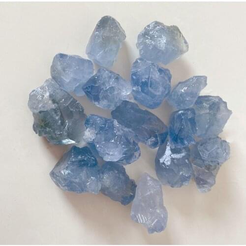 70g Clear Crystal Blue Natural Gemstones Tumbled Stone Beads Reiki Point Chakra Healing Minerals