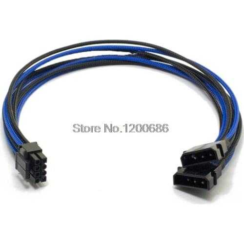 8-Pin PCIe to 2x Molex Power Cable 8pin turn double 4pin wire harness