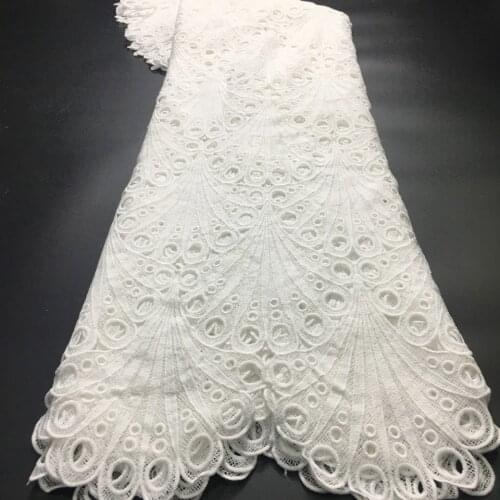 African Lace Fabric 2021 High Quality Lace Embroidered White French Lace Fabric Nigerian Water Soluble Cord Lace For Wedding