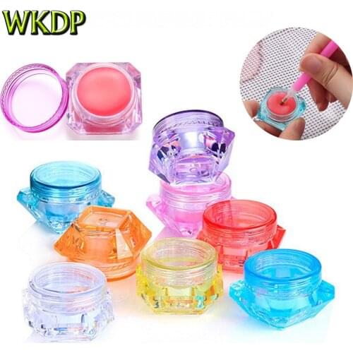 5g 5pcs 5D Diamond Embroidery Accessories Wax Storage Container Diamond Shaped Empty Bottles Clear Canister Clay Mud Organizer