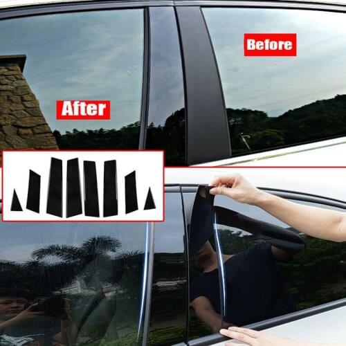 1 Set Car Black Mirror Effect Car Casement Pillar Trim Cover Auto Exterior Accessories For NISSAN Qashqai 2016-2018