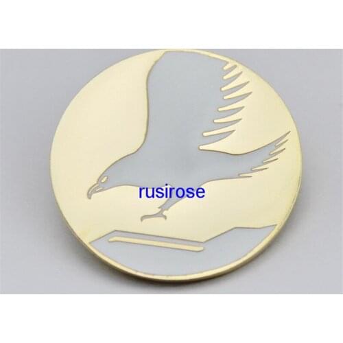 White eagle round badges custom, eagle wings shape brooch