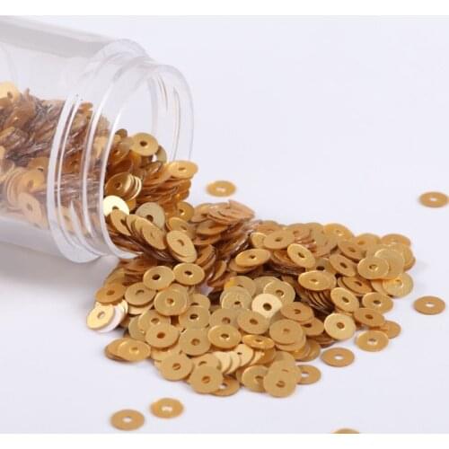 2000pcs(10g) Matte Golden Sequin 4mm Flat Round PVC Sequins Paillette Sewing Dress Craft, Mens Clothing Sewing Gold Film Pieces