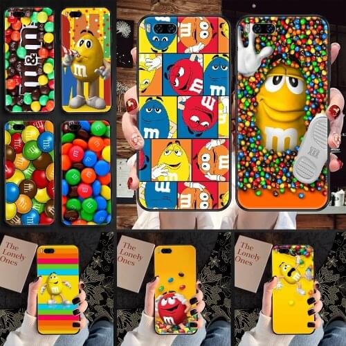 M&Ms MM Chocolate Phone case For Xiaomi Mi Max Note 3 A2 A3 8 9 9T 10 Lite Pro Ultra black soft hoesjes luxury shell painting