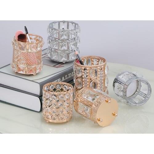 European creative crystal box candlestick pen holder beauty tools dressing table decoration photography props