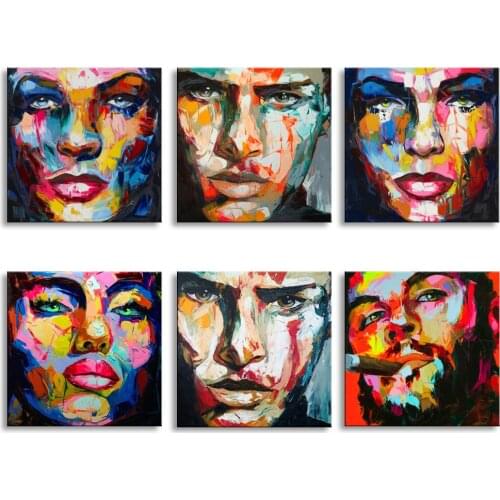 Handmade Knife Painting Abstract Face Painting Impasto Figure Canvas Wall Art Decoration For Home FP-001