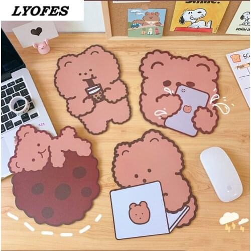 18x19cm Lovely kawaii Cute Bear Mouse Pad Desk Big Mat Pads Waterproof Office Home Decoration Cup Mat Antislip Girls Boys Room