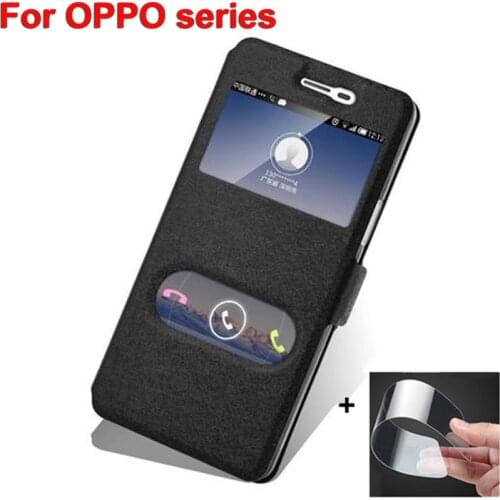 Open window leather case For OPPO A51 A11 A37 A37M phone cases A51T A51C A51F A51KC R1201 A11T A11W A11C A11U Joy 3 flip case