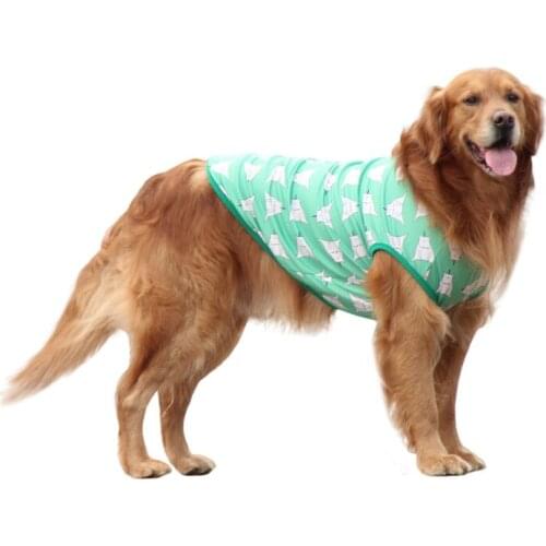 Summer Big Dog Clothes Vest Samoyed Husky Labrador Border Collie Golden Retriever Clothing Large Dog Costume Coat Pet Apparel