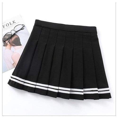 Summer Multicolor Ladies College Style Pleated Mini Skirt Fashionable High-Waist Striped School Uniform A-Line Skirt Short Skirt