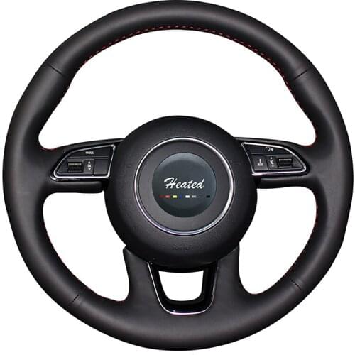 Microfiber leather Auto wheel steering cover for 2013 2014 2015 Audi Q3 Q5 Braid on the steering wheel Artificial Leather