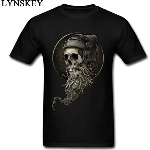 New Coming Retro Style Mens T Shirt Music Skull Print Cotton Tee-shirt Short Sleeve O-neck Customized Gift Top Shirts