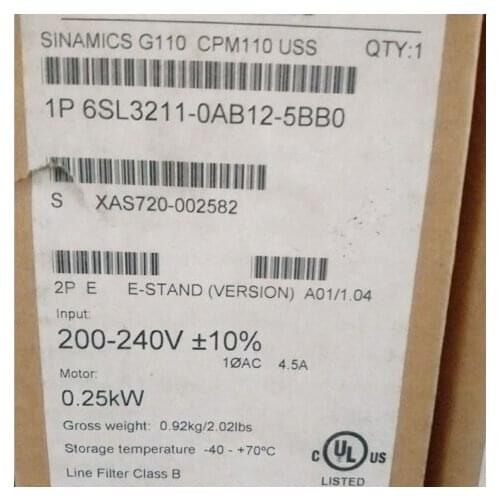 New Siemens drive 6SL3211-0AB12-5BB0 free shipping