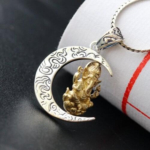 Retro Thai Silver Jewelry Wholesale Elephant S925 Sterling Silver Pendant Handmade Silver Pendant Male And Female