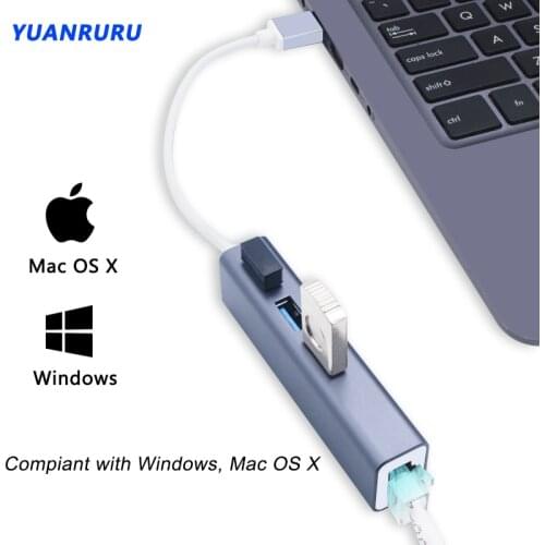 USB Hub 3.0 2.0 USB Ethernet RJ45 Hub100M/1000M Ethernet Adapter Multiple Expander Hub Network Card For Macbook Windows PC