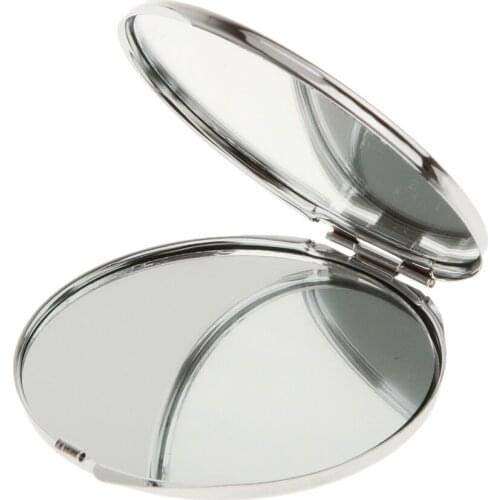 Folding Travel Double Side Makeup Cosmetic Mirror Pocket Compact Metal Mirror