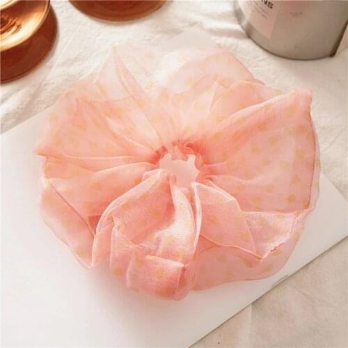 Sweet hair rope hair circle Japan and South Koreas new xiachaoxian net yarn love large intestine hair circle fashion womens ve