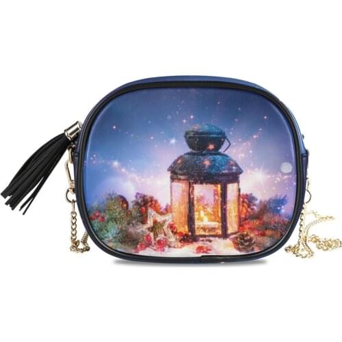 2020 New Women Fashionable Shoulder Bags New Female Messenger Bag Handbag Chain Christmas Printing Wild Crossbody Bag