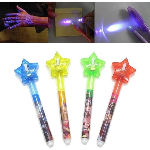 2 in 1 Luminous Light Invisible Ink Pen UV Check Money Light Toy Drawing Secret Magic Star Pens Children Glow in the Dark Toys