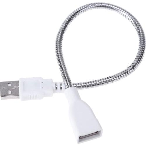 29cm USB Male to Female Extension Cable LED Light Adapter Cable Wire Metal Flexible Tube Hose Power Supply Cord for Laptop PC