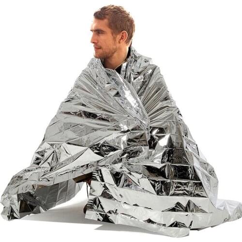 2pcs/lot Waterproof Emergency Survival Blanket Foil Thermal First Aid Rescue Blanket