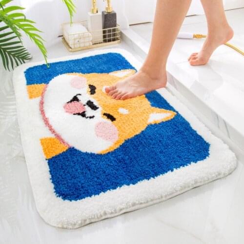 Water Absorbent Cartoon Cute Soft Non-Slip Plush Bathroom Mats Rugs Outdoor Entrance Doormat Kitchen Mat Carpets for Living Room