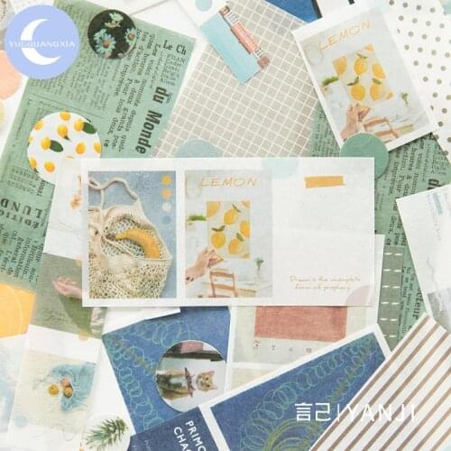 YueGuangXia 4 Designs 40Pcs/lot Retro Pocket Lemon Color Spot Tape Diary Deco Stickers Scrapbooking Bullet Journal Deco Stickers