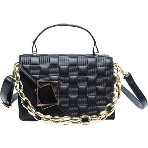 Womens bag 2021 new chain box square bag ins Korean tide simple lock shoulder diagonal bag women