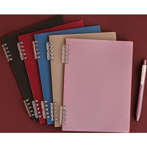 1pcs Loose-leaf Notebook Classic Retro Series B5 Simple Retro Style Removable Plastic Ring Buckle Frosted Notebook
