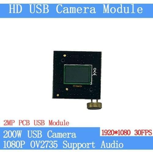 1080P Full HD PCB USB Camera Module MJPEG 30fps High Speed CCTV Linux UVC Android Webcam 2MP Mini Surveillance camera Module