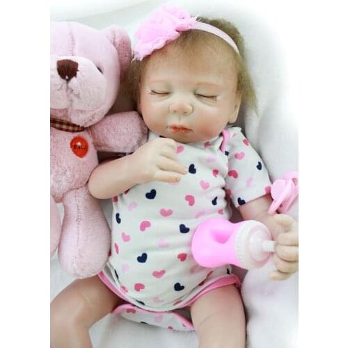 20 Inch 50cm Soft Silicone Handmade Reborn Baby Girl Dolls Realistic Looking Newborn Baby Doll Toddler Cute Birthday Gift
