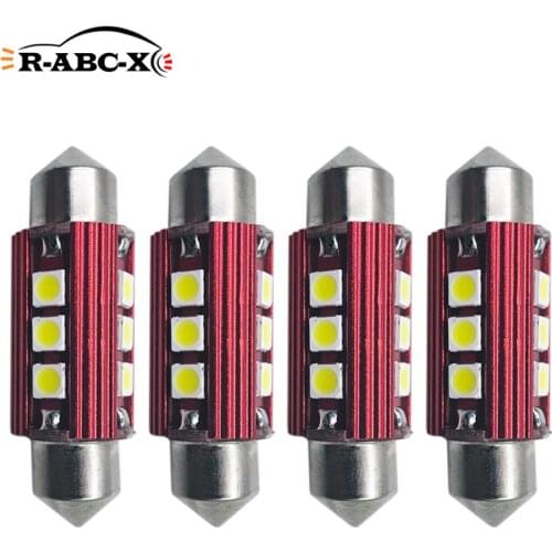 4 pcs Festoon 3030smd 36MM 42MM car reading dome led light license plate lamp auto Interior light white 10-30V 480lm