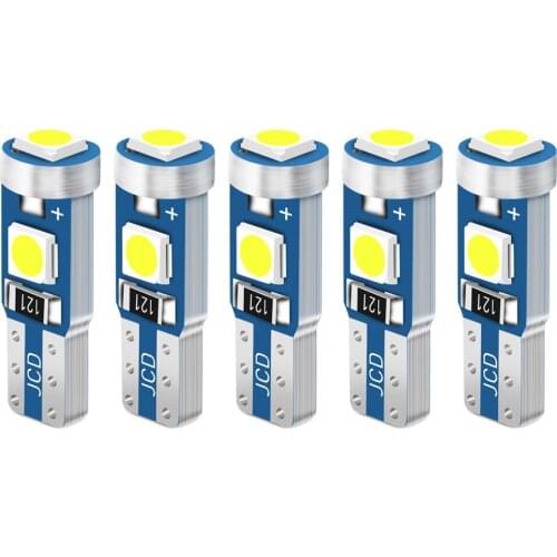 5pcs T5 W3W W1.2W LED Bulb Car Instrument Lights Bulbs for skoda rapid octavia A2 A4 A5 A7 karoq fabia Kodiaq tesla model 3