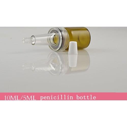 50pcs/lot Brown Glass vials with Trumpet Penicillin Bottle Amber Glass Bottle Vial With Trumpet Dropper Cap Essence Oil 5ml 10ml