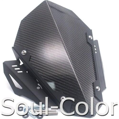 Motorcycle accessories Carbon Fiber WindScreen Windshield Visor Viser Fit For FZ07 MT-07 MT07 2018 2019 18-19 Double Bubble