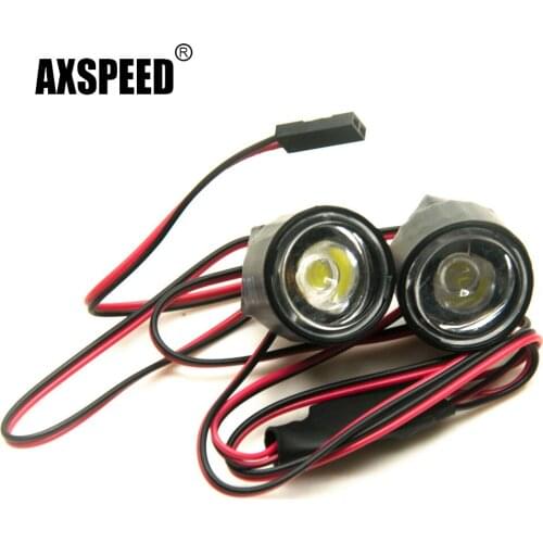 AXSPEED Universal 1W 3W White Head Led Light Flashing Headlight for Axial SCX10 TRAXXAS TRX-4 RC Model Drift Car Accessories