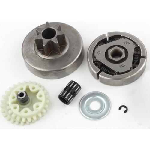 Clutch Drum and Sprocket Rim 6pcs Set for MS381 Chainsaw Replacement Parts with Needle Bearing Washer Oil Pump Worm Assembly Kit