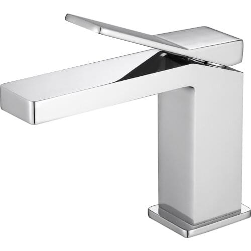 Free ship Modern Chrome Bathroom washbasin Sink Vessel Faucet Deck Mount Mixer Tap square NEW