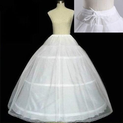 Free shipping High Quality White 3 Hoops Petticoat Crinoline Slip Underskirt For Wedding Dress Bridal Gown In Stock