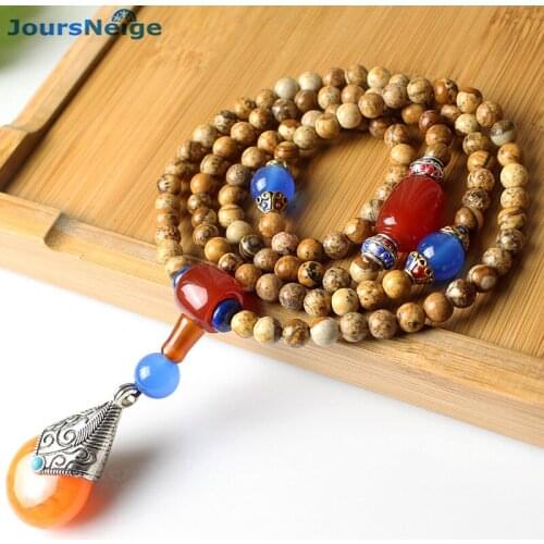 JoursNeige Natural Picture Stone Bracelets Original Design Dual Use Bracelets Jewelry