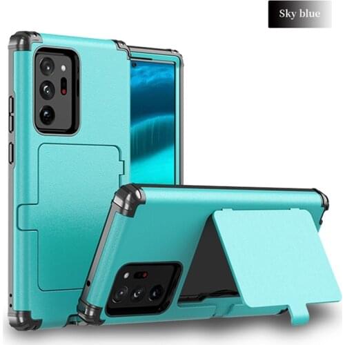 Samsung s20 note20 Ultra s20Plus Front&Back Full Body Protection Case Cosmetic Mirror Card Slot Colorful PC+PU Silicon Phone Bag