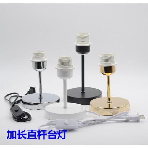 E27 Lamp Holder lamp cup with hollow tube metal base button switch cable wire for table lamp floor lamp lighting accessories