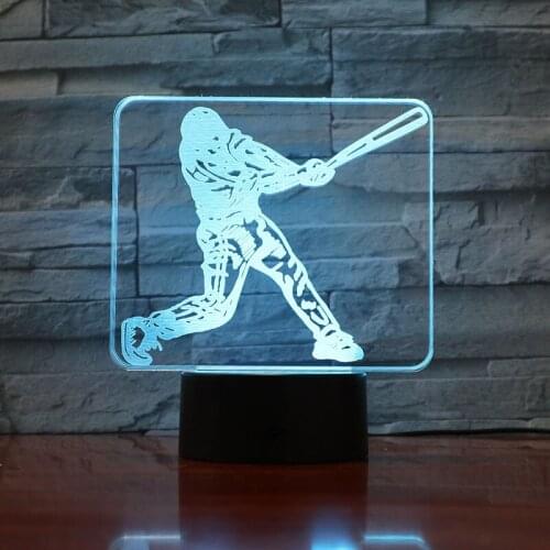 Nightlight Kids 3D Night Light Baseball USB Charger LED Table Lamp Gift for Fans Bedroom Decor For Teenagers Dropshipping