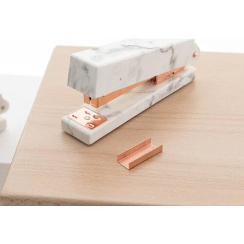 Elegant Marble Pattern Stapler Heavy Duty Desktop Spring Powered Stapler Home Office GDeals