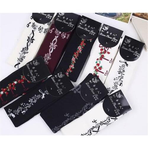 Women flower printed Stockings Casual Polyester Thigh High Over Knee High Socks Girls Womens Female Long Knee Sock B620