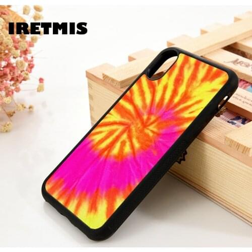 Iretmis 5 5S SE 6 6S TPU Silicone Rubber phone case cover for iPhone 7 8 plus X Xs 11 Pro Max XR Swirl Tie Dye