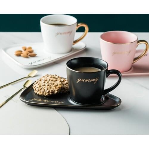 Phnom Penh Coffee Cup And saucer With Spoon Dim Sum Afternoon Tea Tableware Tray Creative Light Luxury European Style Coffee Cup