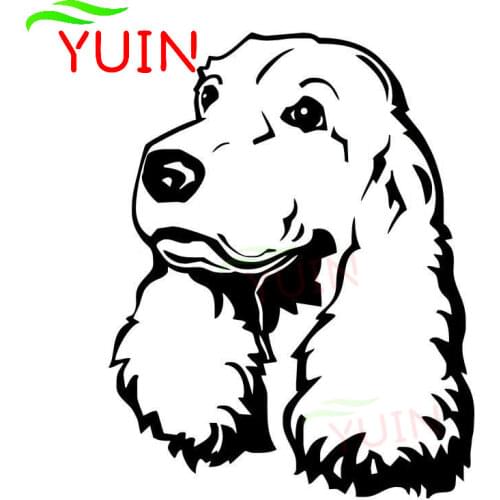 Cocker Spaniel Dog Funny Animal Car Sticker Fashion Waterproof Decal PVC Bumper Window Decoration Accessories Sunscreen Decals