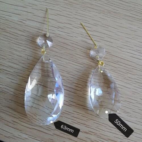 190pcs 63mm Water Drop Pendant + 14mm Octagon Bead Crystal Pendants For Chandeliers Fashion DIY glass Crystals For Chandeliers