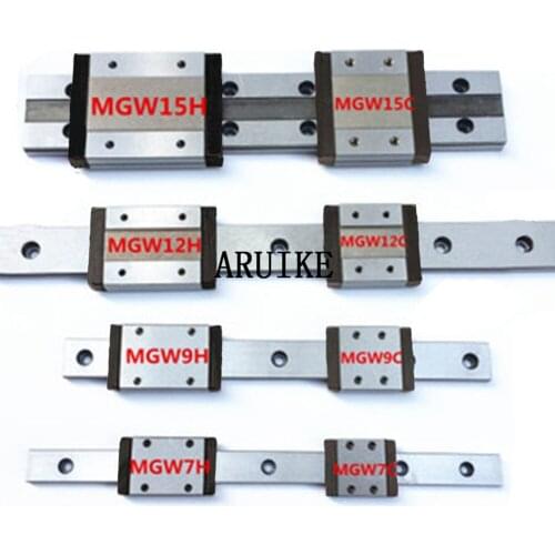 Linear rail guide 1PCS Min MGW7/MGW9/MGW12/MGW15 Carriage with the MR7 MR9 MR12 MR15 7mm/9mm/12mm/15mm CNC Rounter DIY Parts